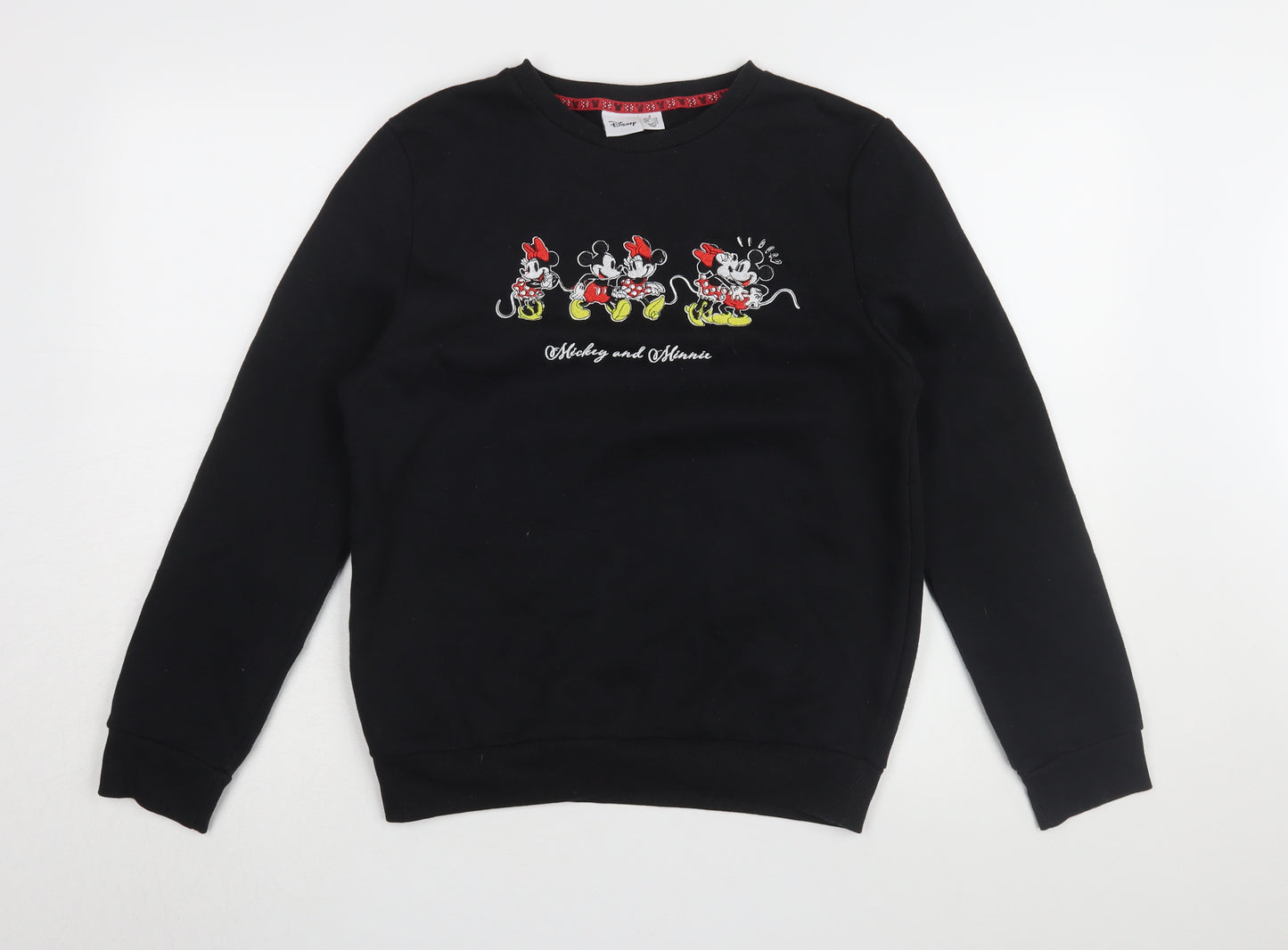 Disney Women's Black Mickey Minnie Pullover Sweatshirt, S