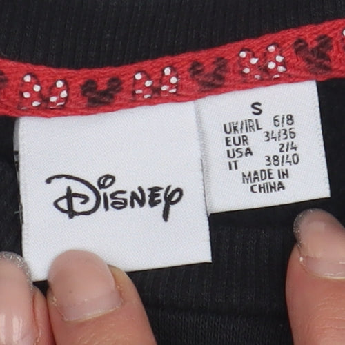 Disney Women's Black Mickey Minnie Pullover Sweatshirt, S