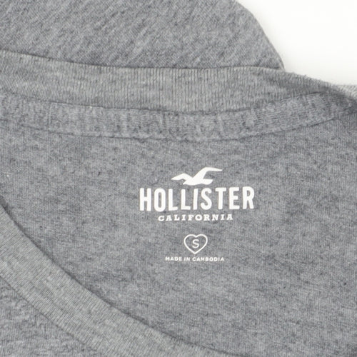 Hollister Women's Grey T-Shirt, Size S, Casual Crew Neck