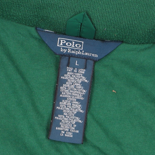 Ralph Lauren Green Basic Jacket L Unisex, Logo, Full Zip