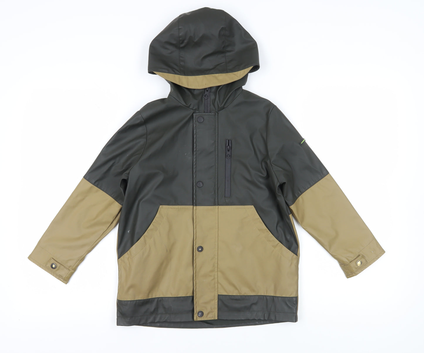 Firetrap Boys Colourblock Rain Coat, 7-8 Years, Hooded