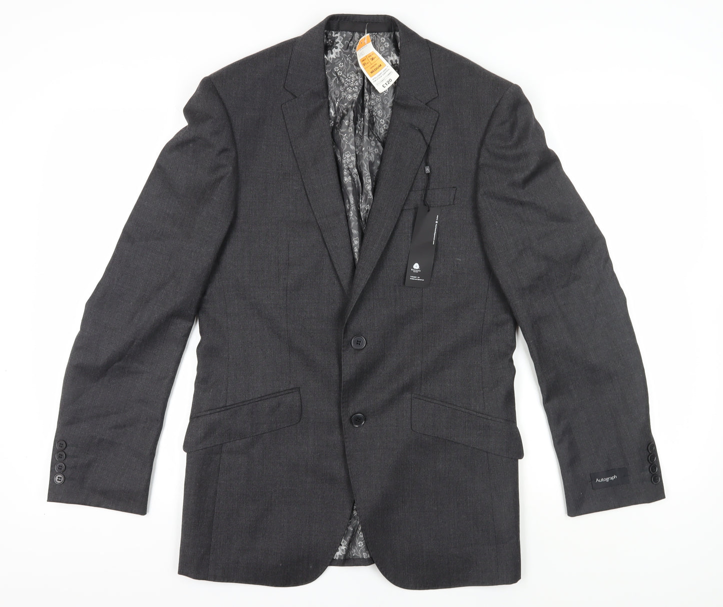 Marks and Spencer Men's Grey Blazer, Size 36R, Formal