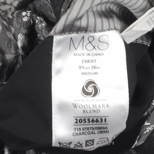 Marks and Spencer Men's Grey Blazer, Size 36R, Formal