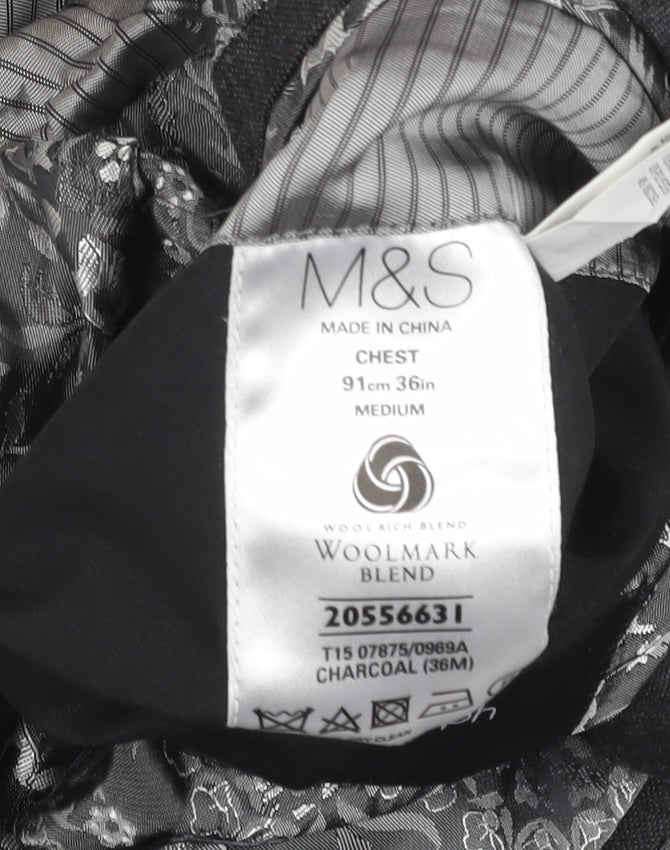 Marks and Spencer Men's Grey Blazer, Size 36R, Formal