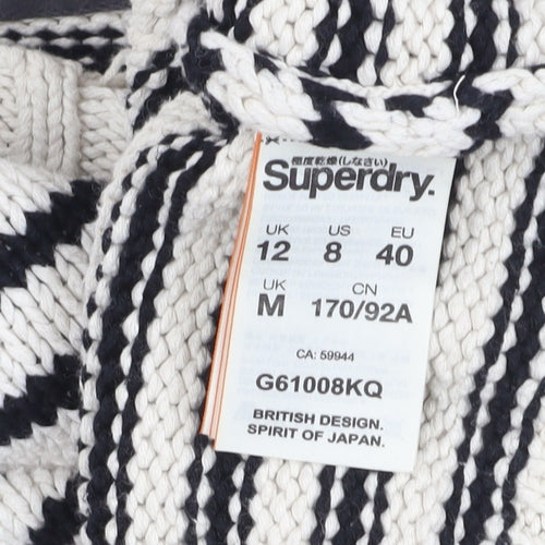 Superdry Women's Stripe Jumper Black Size 12