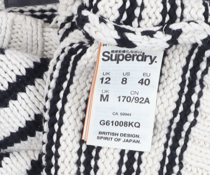 Superdry Women's Stripe Jumper Black Size 12