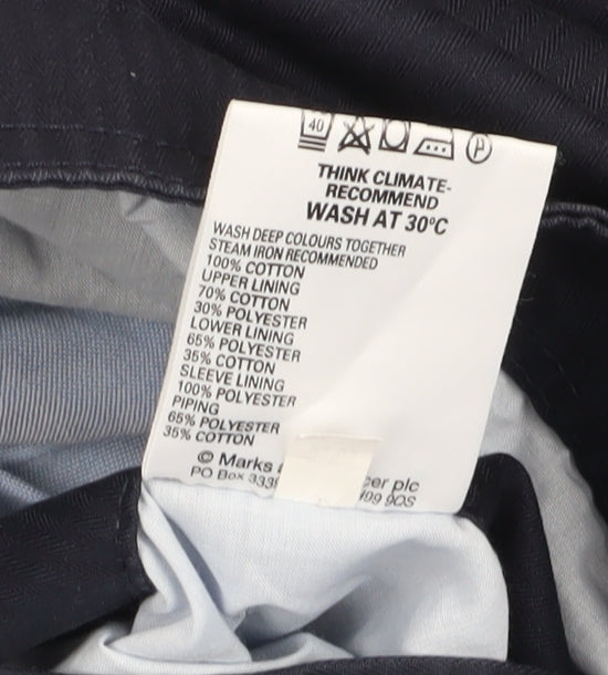 Marks and Spencer Men's Blue Regular Fit Jacket Medium