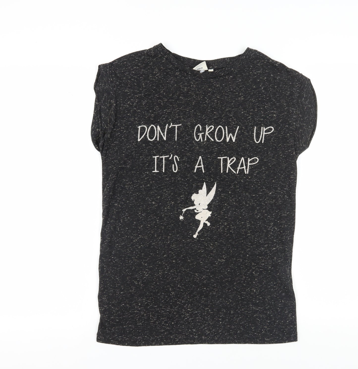 Disney Teens Black Tinkerbell T-Shirt Size 10