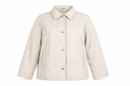 Front view of EWM Women's Beige Basic Jacket, size 22
