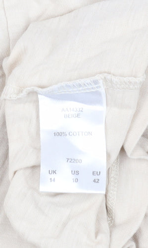 Cotton Traders Women's Beige Floral Top Size 14