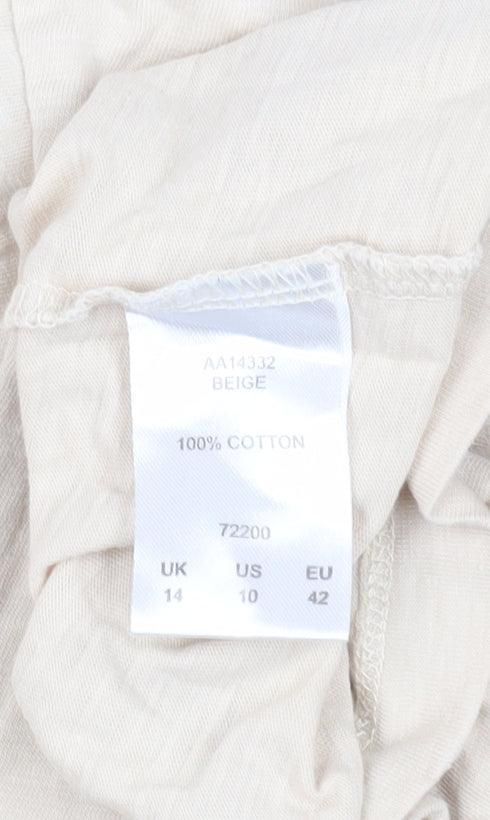 Cotton Traders Women's Beige Floral Top Size 14