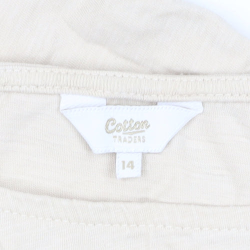 Cotton Traders Women's Beige Floral Top Size 14