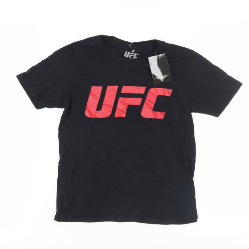 UFC Boys Black Cotton T-Shirt 7-8 Years Sports Logo