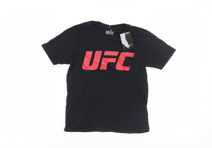 UFC Boys Black Cotton T-Shirt 7-8 Years Sports Logo