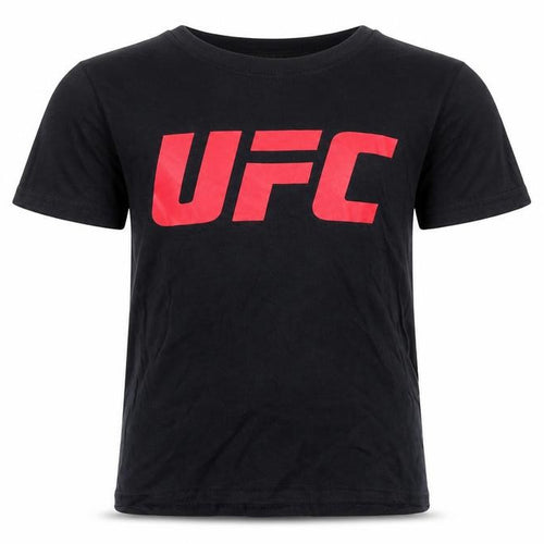 UFC Boys Black Cotton T-Shirt 7-8 Years Sports Logo