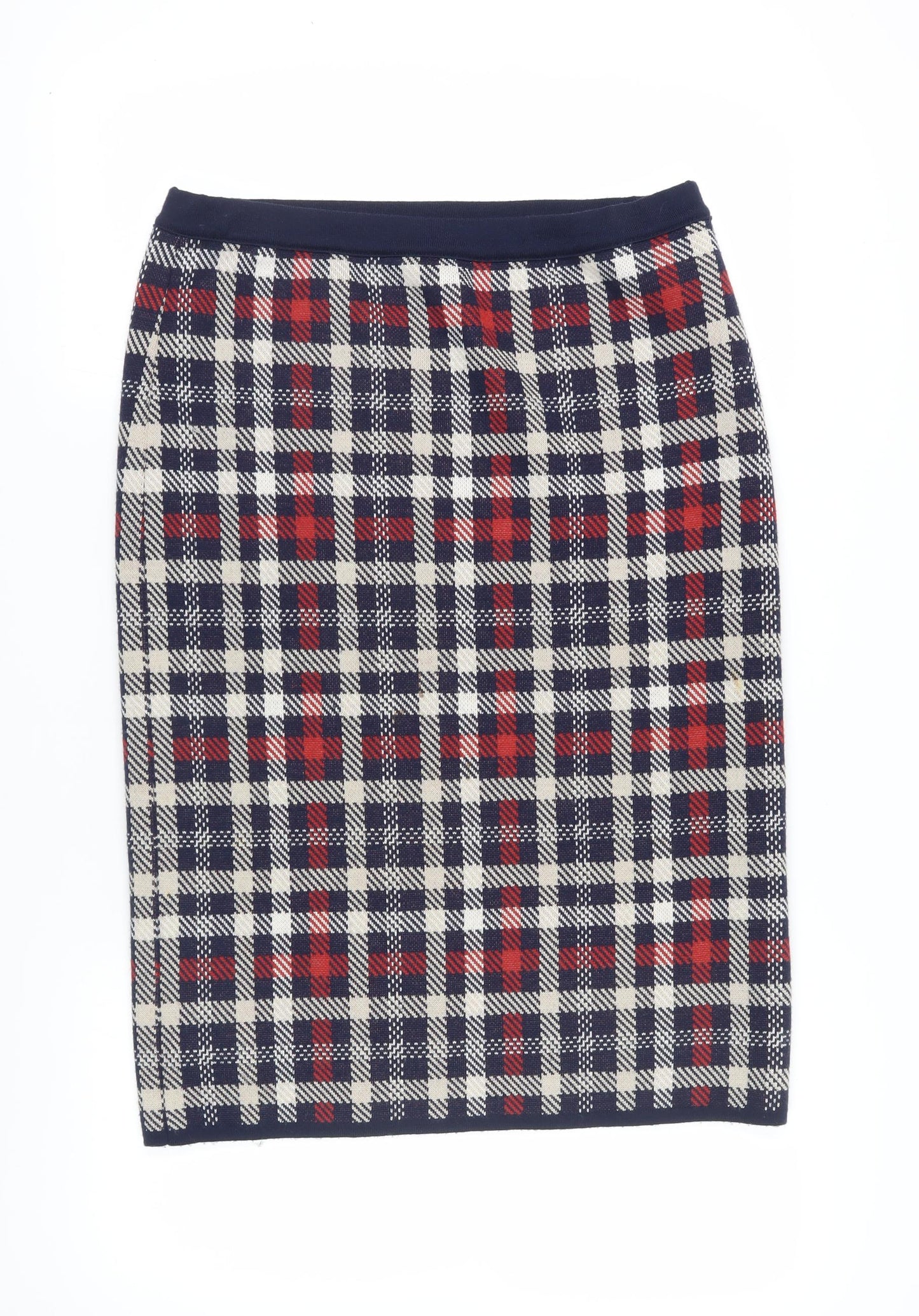 Women's Multicoloured Plaid Wool Skirt, Size 16