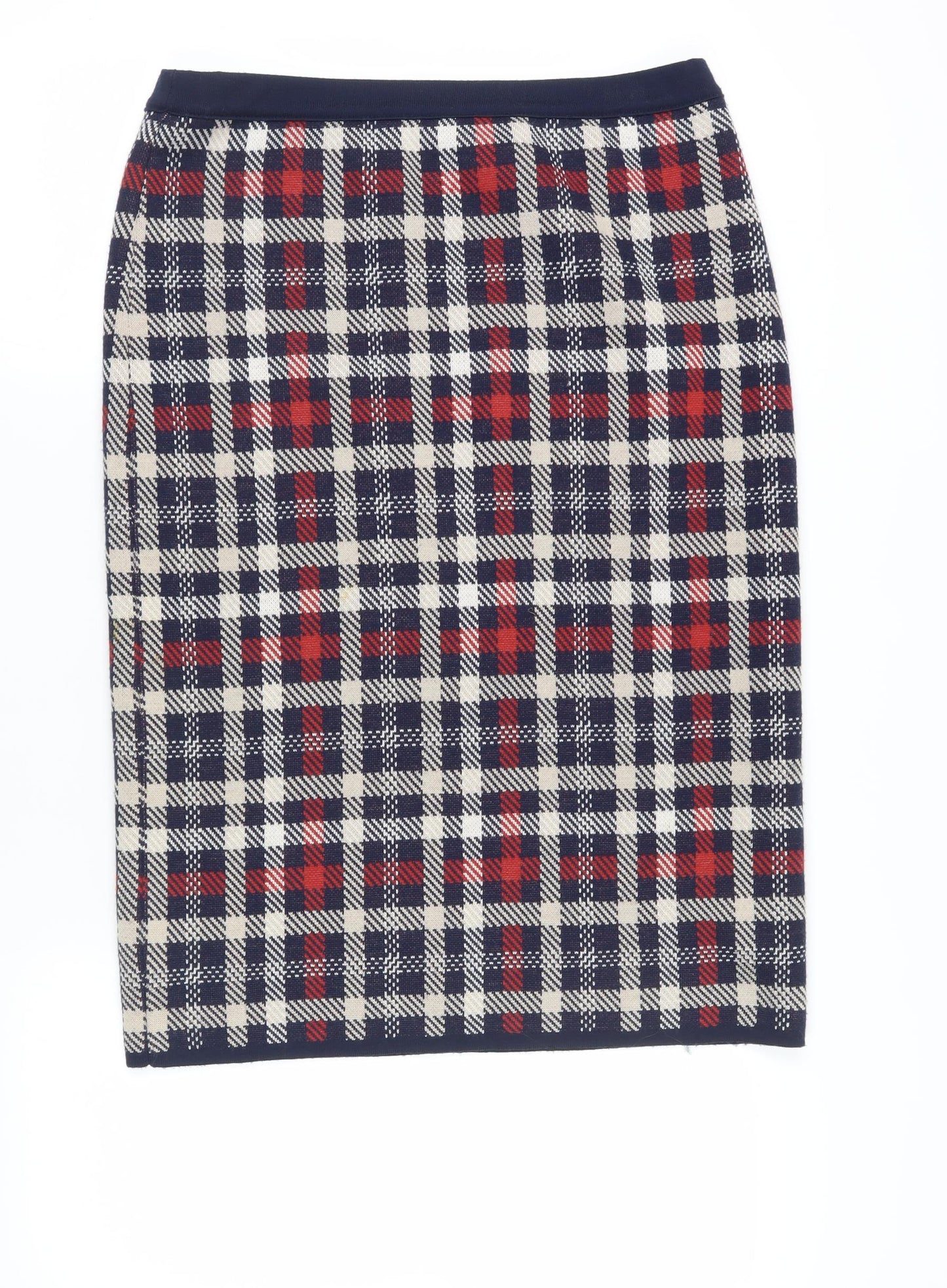 Women's Multicoloured Plaid Wool Skirt, Size 16
