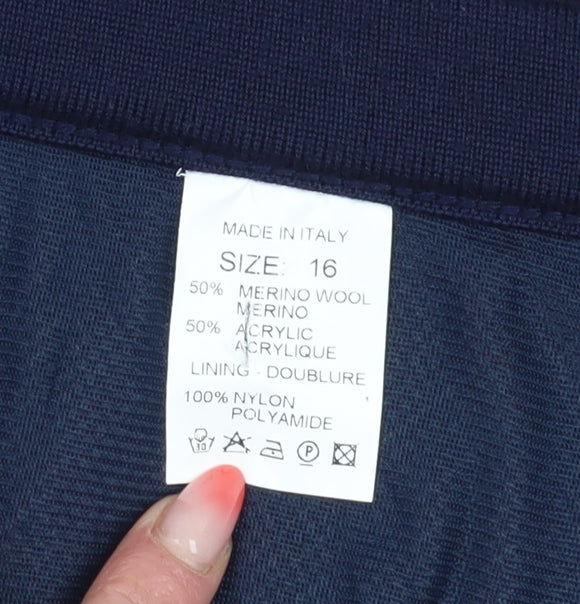 Women's Multicoloured Plaid Wool Skirt, Size 16