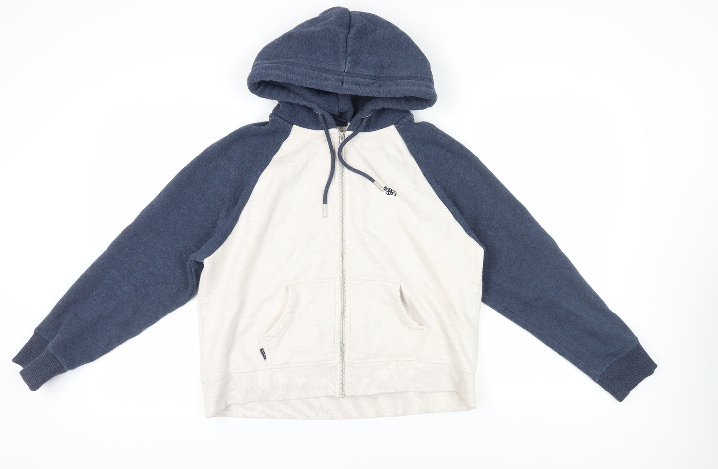 Superdry Women's Blue Full Zip Hoodie, Size 16