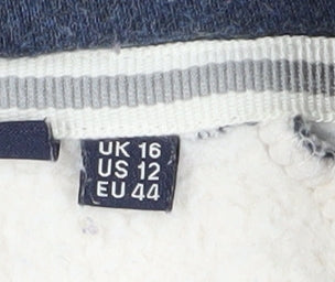 Superdry Women's Blue Full Zip Hoodie, Size 16