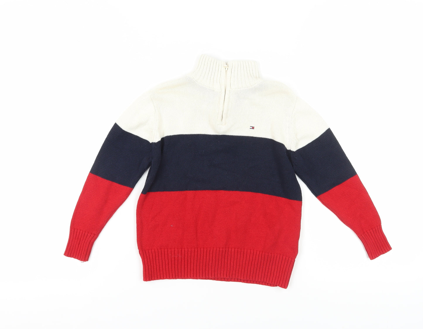 Tommy Hilfiger Boys Multicoloured High Neck Pullover Jumper - 5 Years