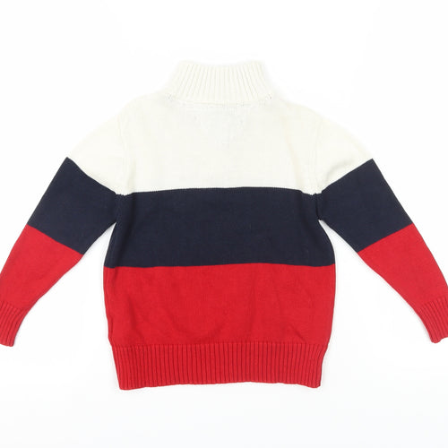 Tommy Hilfiger Boys Multicoloured High Neck Pullover Jumper - 5 Years