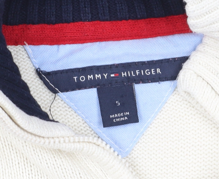 Tommy Hilfiger Boys Multicoloured High Neck Pullover Jumper - 5 Years