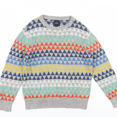 Gap Kids Boys Multicoloured Geometric Knit Jumper Size L