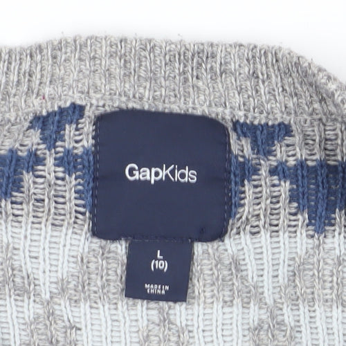 Gap Kids Boys Multicoloured Geometric Knit Jumper Size L