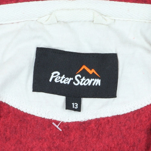 Peter Storm Girls Red Hooded Jacket, 13 Years, Casual Style