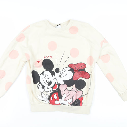 George Girls White Mickey Mouse Graphic Sweatshirt 9-10 Years