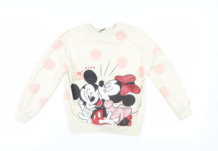 George Girls White Mickey Mouse Graphic Sweatshirt 9-10 Years
