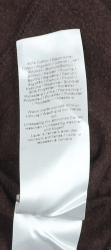 ICHI Women's Brown Ruffle Pullover Sweatshirt, Size L