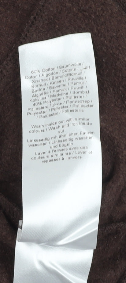 ICHI Women's Brown Ruffle Pullover Sweatshirt, Size L