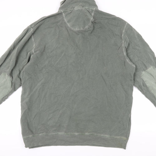 Lands' End Men's Green 1/4 Zip Sweatshirt, Size L, Cotton