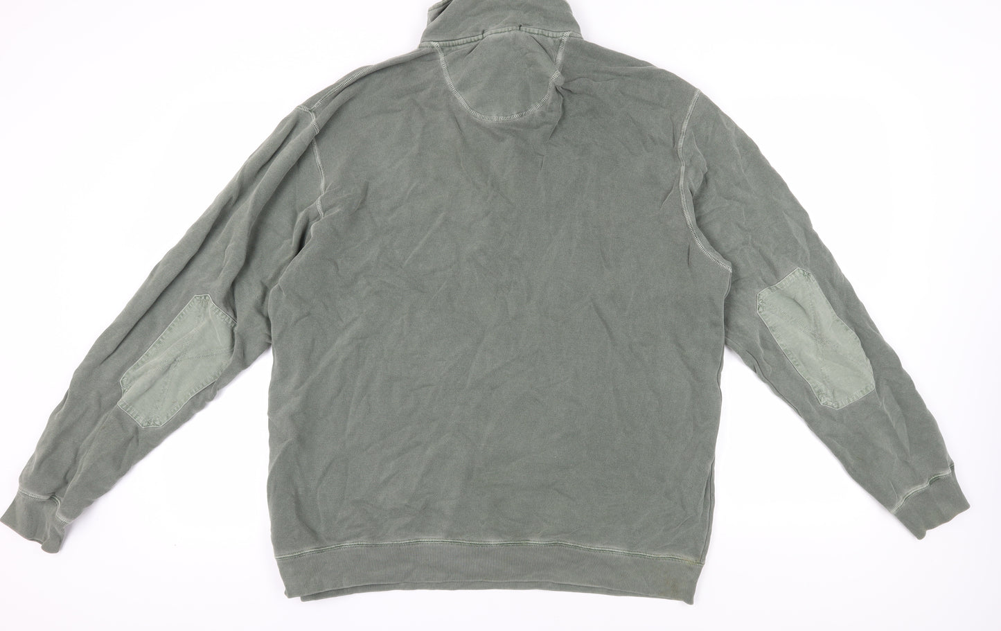 Lands' End Men's Green 1/4 Zip Sweatshirt, Size L, Cotton