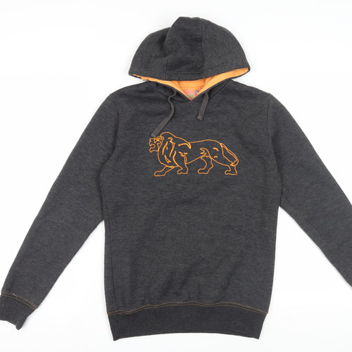 Lonsdale Women's Grey Pullover Hoodie Size 10, Graphic Print