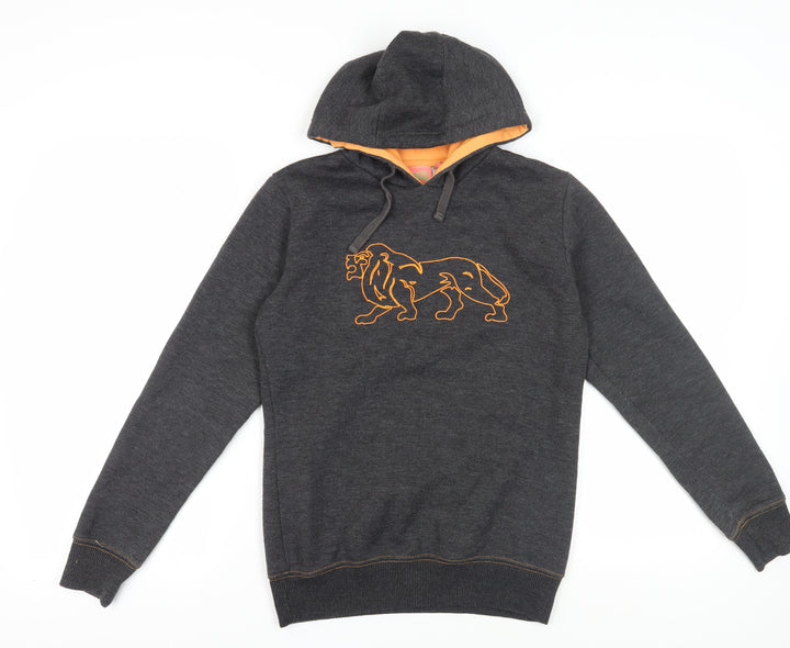 Lonsdale Women's Grey Pullover Hoodie Size 10, Graphic Print