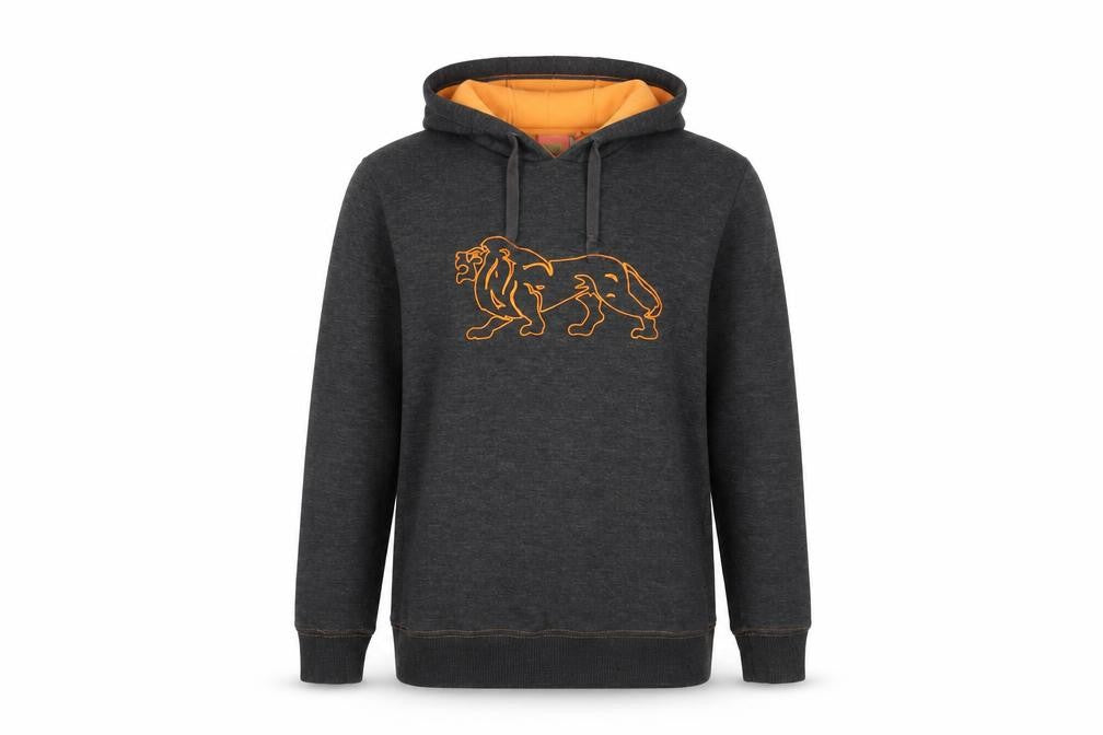Front view of Lonsdale Women's Grey Pullover Hoodie, size 10, Graphic Print