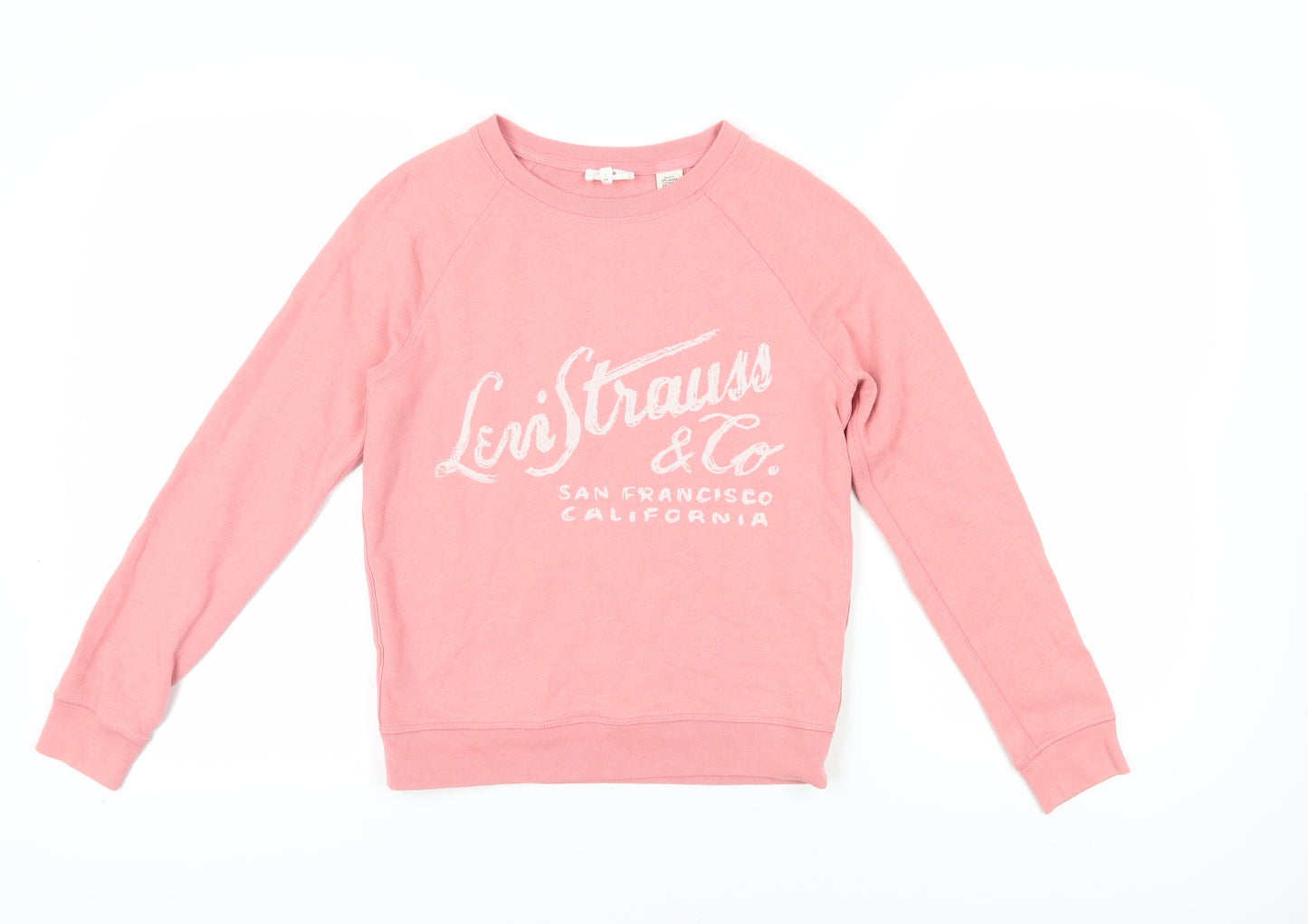 Levi's Women's Pink Logo Sweatshirt XS Raglan Sleeve