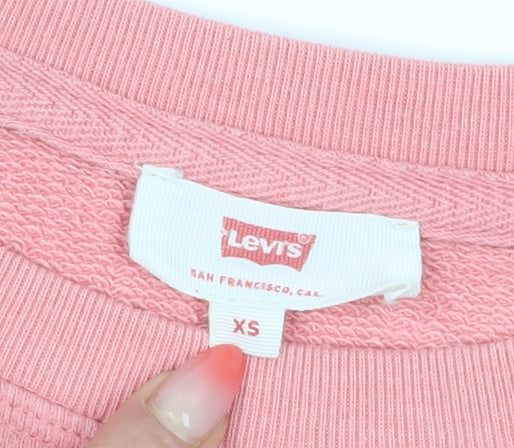 Levi's Women's Pink Logo Sweatshirt XS Raglan Sleeve