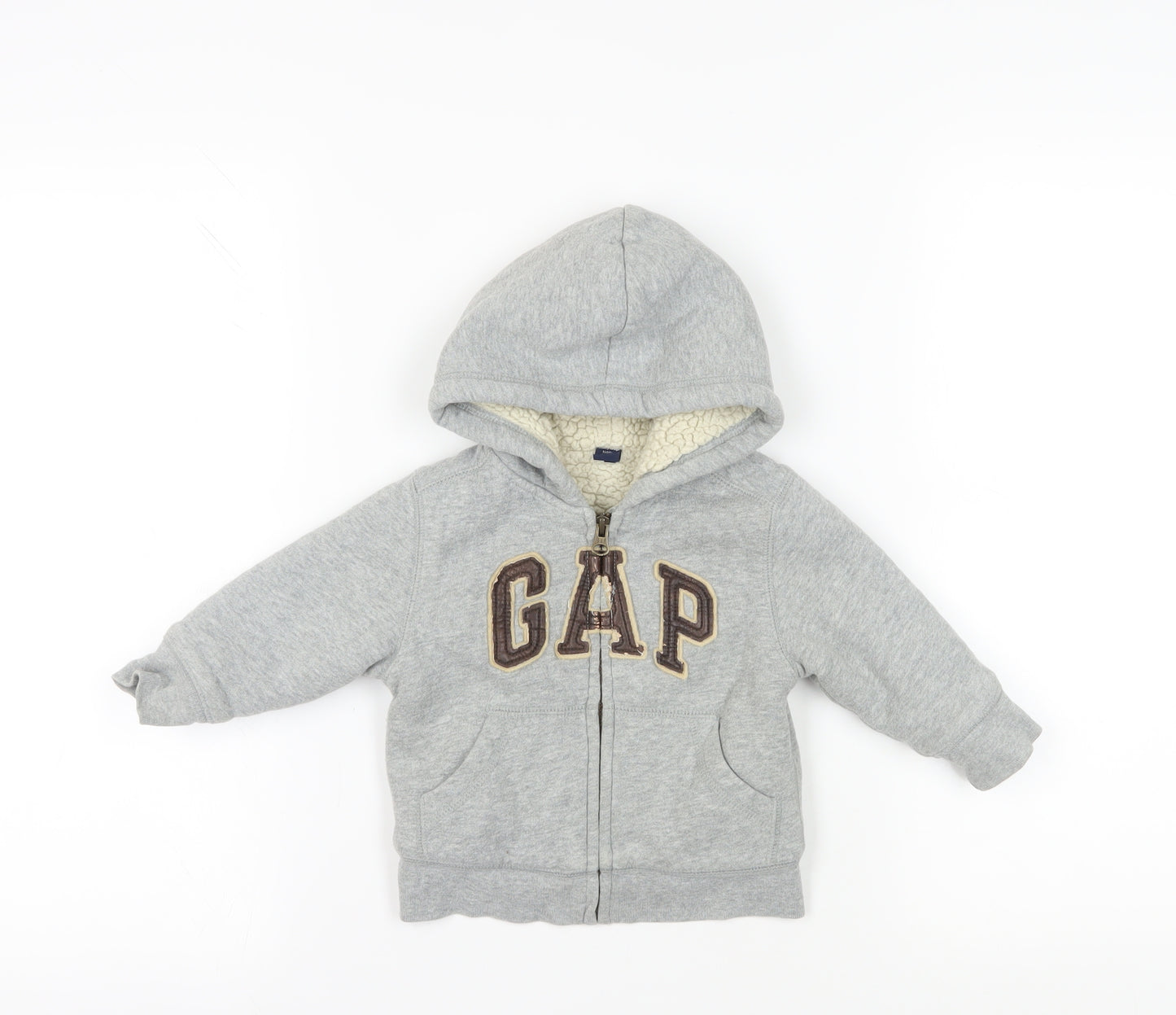 Gap Unisex Baby Grey Hooded Jacket 12-18 Months