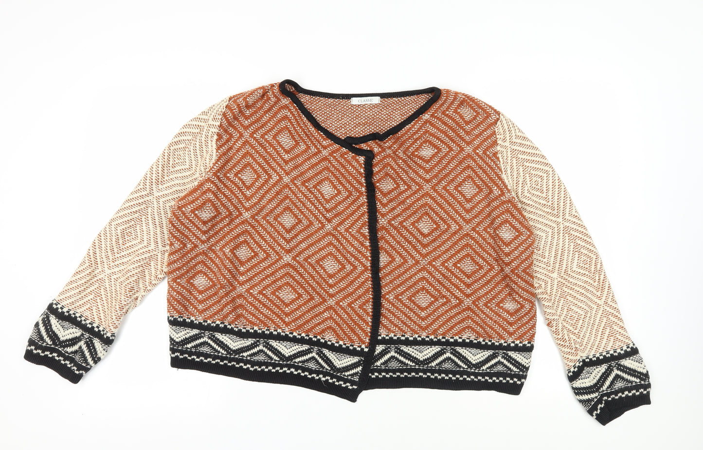 Marks & Spencer Women's Brown Geometric Cardigan, Size 18