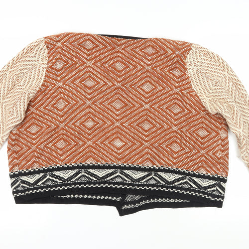 Marks & Spencer Women's Brown Geometric Cardigan, Size 18