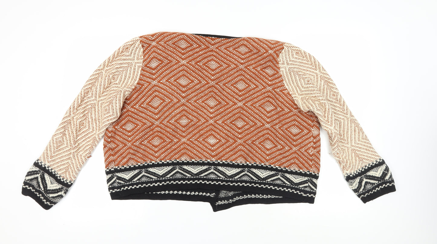 Marks & Spencer Women's Brown Geometric Cardigan, Size 18