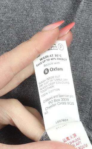 Marks and Spencer Men's Grey 2XL Cardigan - Cotton