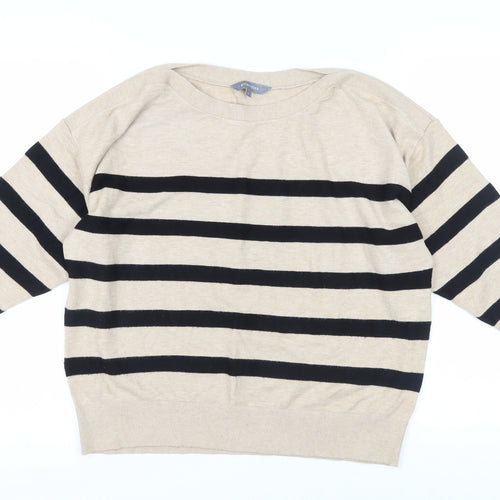 Principles Women's Beige Black Stripe Jumper, Size L