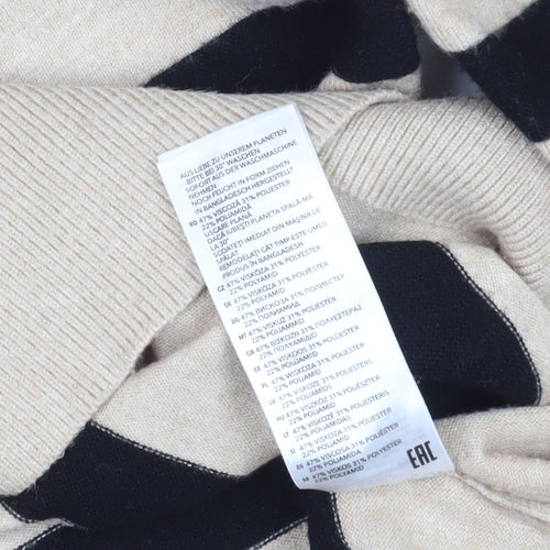 Principles Women's Beige Black Stripe Jumper, Size L