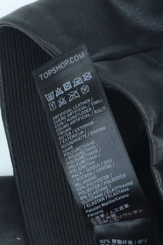 Topshop Women's Black Skinny Faux Leather Trousers Size 10