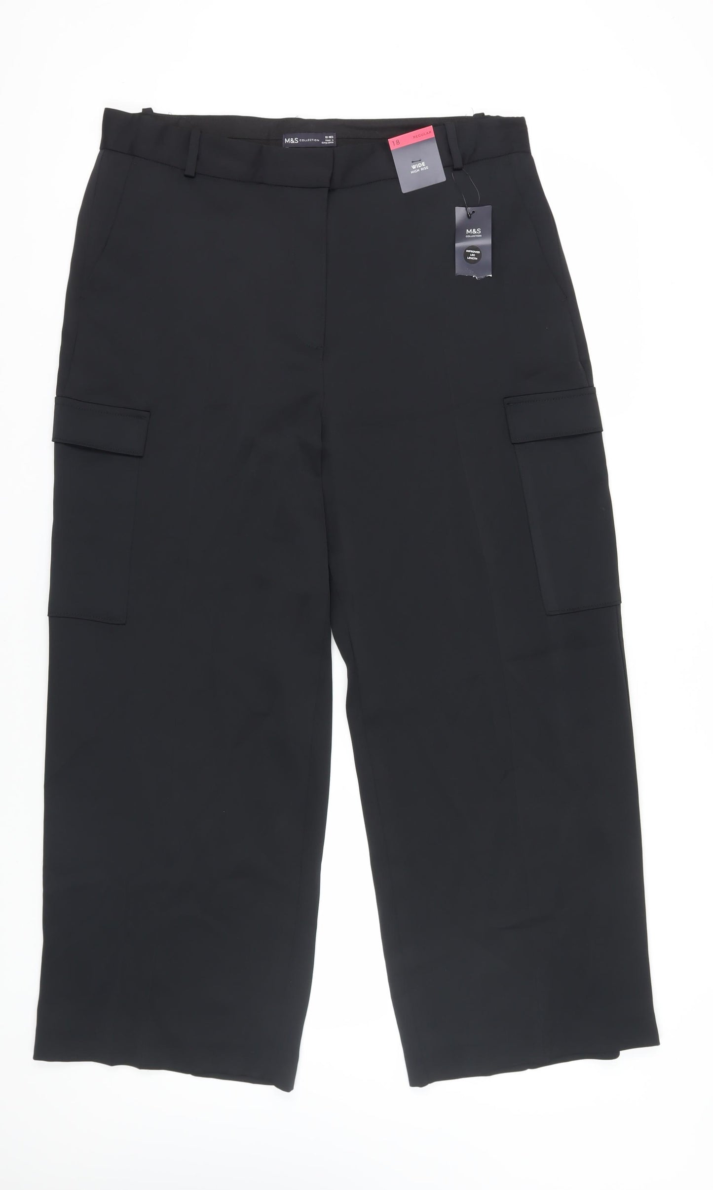 Marks and Spencer Women's Black Cargo Trousers Size 18